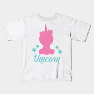 Unicorn, Unicorn Silhouette, Cute Unicorn, Stars Kids T-Shirt